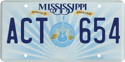 MS license plate ACT654