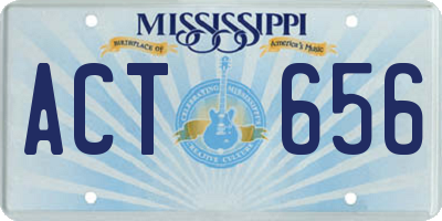 MS license plate ACT656