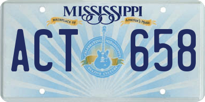 MS license plate ACT658