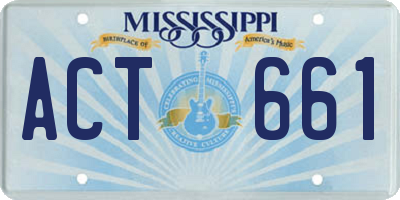 MS license plate ACT661