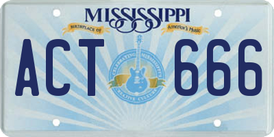 MS license plate ACT666