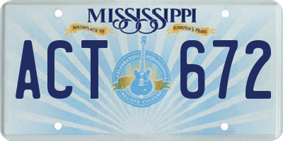 MS license plate ACT672