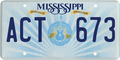 MS license plate ACT673