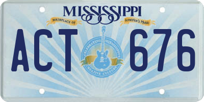 MS license plate ACT676