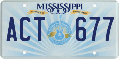 MS license plate ACT677
