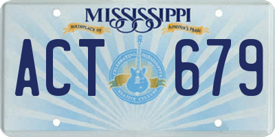 MS license plate ACT679