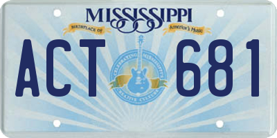 MS license plate ACT681