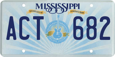 MS license plate ACT682