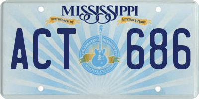 MS license plate ACT686