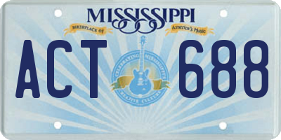 MS license plate ACT688