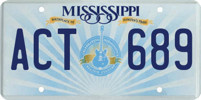 MS license plate ACT689