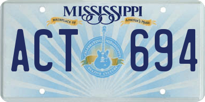 MS license plate ACT694
