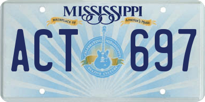 MS license plate ACT697