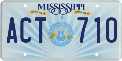 MS license plate ACT710