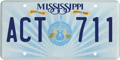 MS license plate ACT711