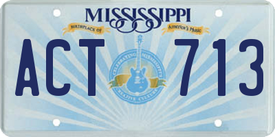MS license plate ACT713