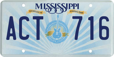 MS license plate ACT716