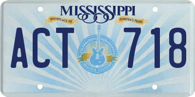 MS license plate ACT718