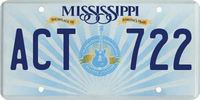 MS license plate ACT722