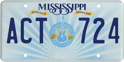 MS license plate ACT724