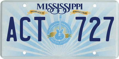 MS license plate ACT727