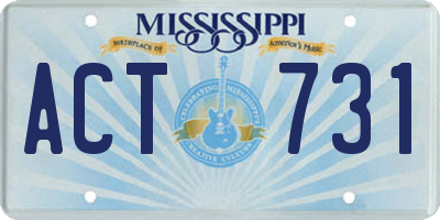 MS license plate ACT731