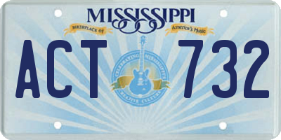 MS license plate ACT732