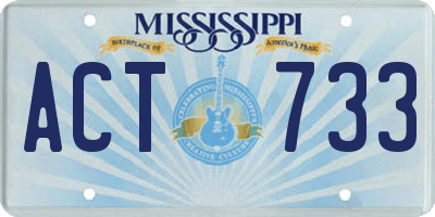 MS license plate ACT733