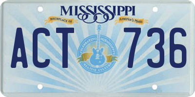 MS license plate ACT736