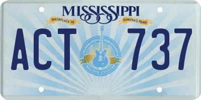 MS license plate ACT737