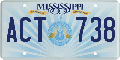 MS license plate ACT738