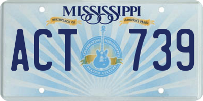 MS license plate ACT739