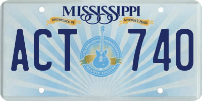 MS license plate ACT740