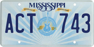 MS license plate ACT743
