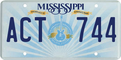 MS license plate ACT744