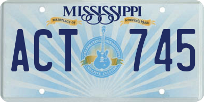 MS license plate ACT745