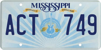 MS license plate ACT749
