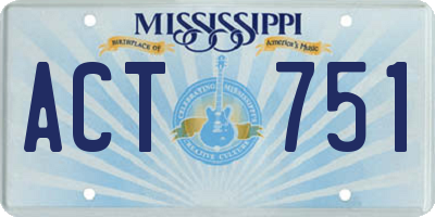 MS license plate ACT751