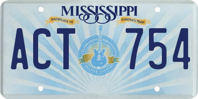 MS license plate ACT754