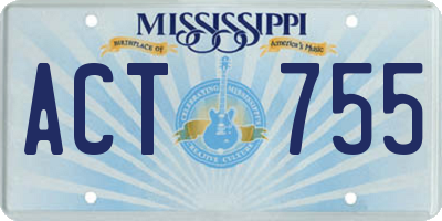 MS license plate ACT755