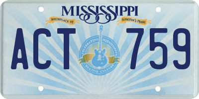 MS license plate ACT759