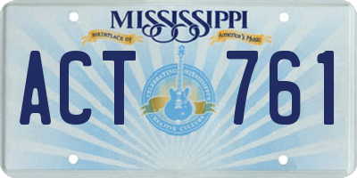 MS license plate ACT761