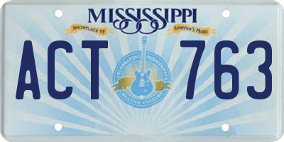 MS license plate ACT763