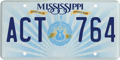 MS license plate ACT764