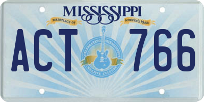 MS license plate ACT766
