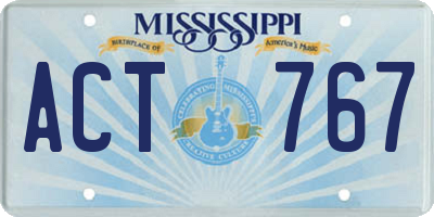 MS license plate ACT767