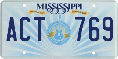 MS license plate ACT769