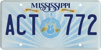 MS license plate ACT772