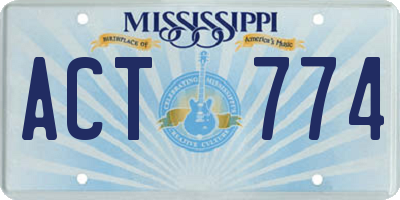 MS license plate ACT774