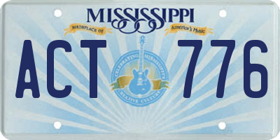 MS license plate ACT776